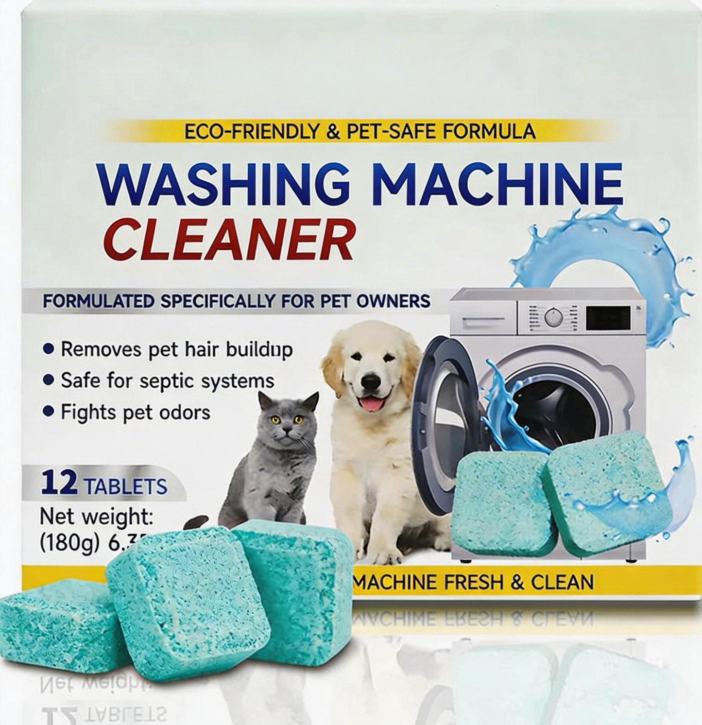 🔥Eco-Friendly Washing Machine Cleaner Fights Pet Odors & Hair Build-Up for Fresh Clean Machines