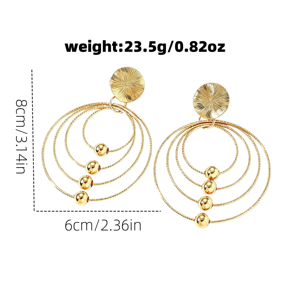 Multi-Layer Geometric Bead Drop Earrings