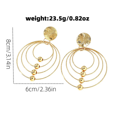 Multi-Layer Geometric Bead Drop Earrings