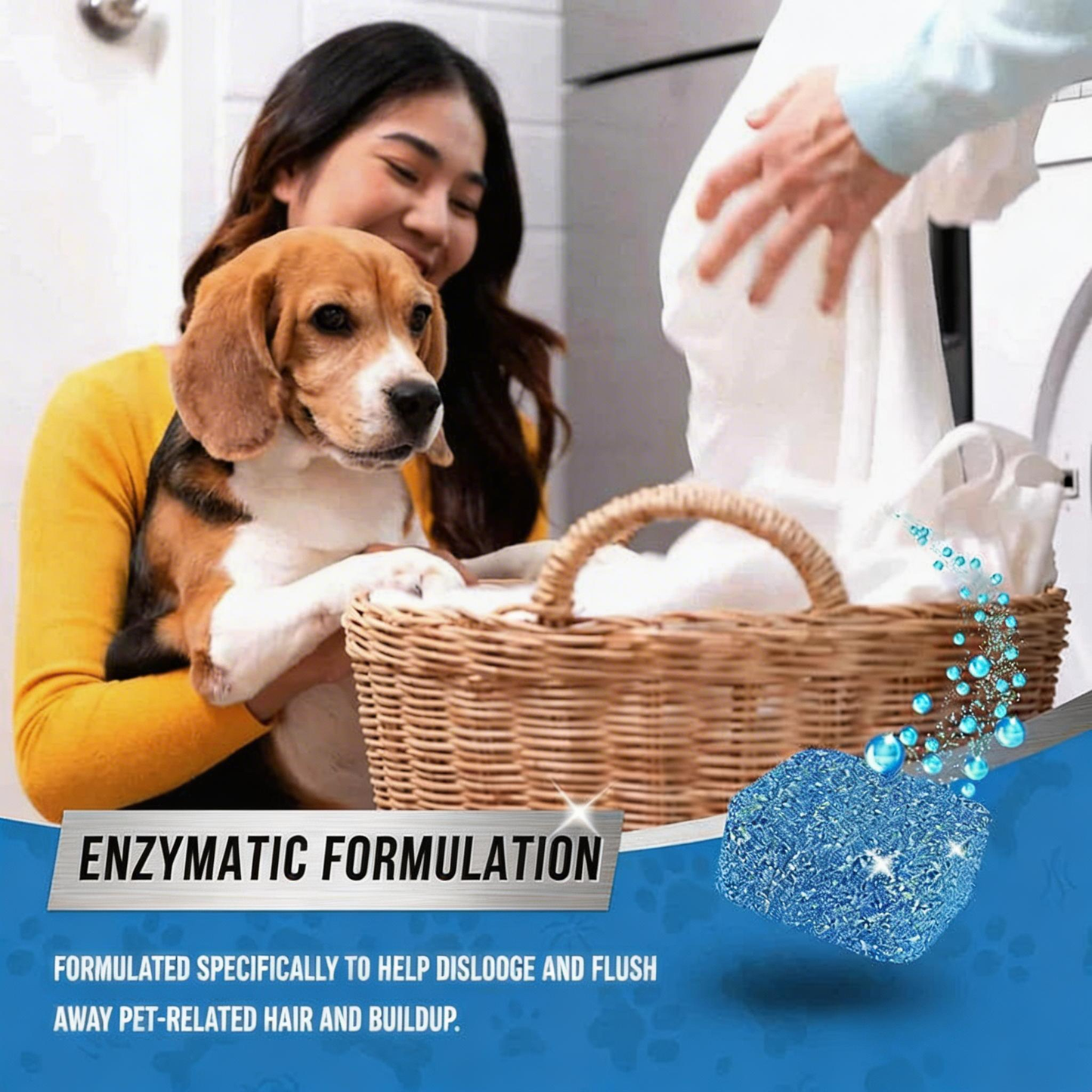 🔥Eco-Friendly Washing Machine Cleaner Fights Pet Odors & Hair Build-Up for Fresh Clean Machines